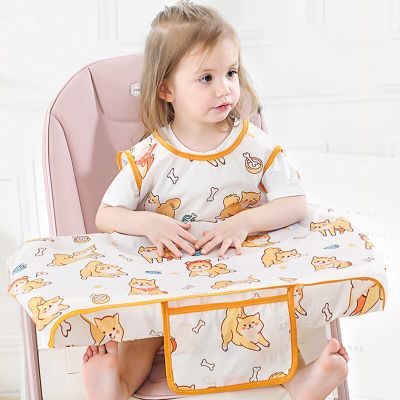 Baby waterproof sleeveless bibs Coverall with Table Cloth Cover Baby Dining Chair Gown Saliva Towel Burp Apron Newborn Smock