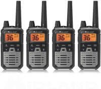 Midland T290X4VP4 X-TALKER GMRS Long Range Walkie Talkie - Two Way Radio with NOAA Weather Scan + Alert, and 121 Privacy Codes (Black/Silver, 4 Radios)