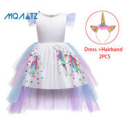 MQATZ Đầm Kỳ Lân Đầy Màu Sắc Cho Bé Gái Trang Phục Trẻ Em Tiệc Cosplay Váy