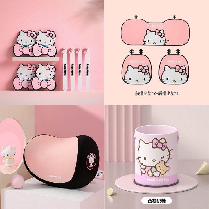 hello-kitty-อุปกรณ์เสริมในรถยนต์กล่องเก็บขนมโทรศัพท์ตกแต่งภายในรถยนต์