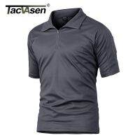 TACVASEN Summer Short Sleeve Quick Dry Polos T-shirts Mens Military Tactical Combat Tee Shirts Team Work Hiking Sport Golf Tops