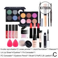 Makeup Kit Set Eye Shadow Palette Concealer Lipstick Foundation Eyelash Curler Eyeliner Portable Makeup Cosmetics New