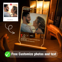 Custom Lovers Photo Frame Night Light Personalized Couple Gifts Unique Birthday Anniversary Valentines Day Christmas Gifts