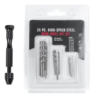 Hand Twist Drill Bits Set,DIY Precision Pin Vise Model Mini Hand Spiral Drill with 25pcs 0.3mm to 3.0mm Micro-Drill Bits (Black)