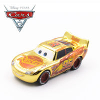 Pixar Cars 2 3 Lightning McQueen ทุกสไตล์ Golden เปลี่ยนสี Diecast โลหะ1:55รถของเล่นคริสต์มาสของขวัญเด็ก