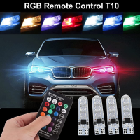 CO LIGHT Multi Color T10 5050 SMD RGB Remote 6 LED Controller Reading Wedge Light Bulb