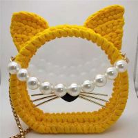 Cat Acrylic Sheet Woven Bag Accessories Fashion Girl Transparent Pvc Chain Buckle Straw Bag Base Transparent Crochet Bag