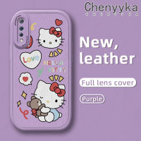 เคส Chenyyyka สำหรับ VIVO S1 Pro เคสโทรศัพท์หนังนิ่มลายการ์ตูน Hello Kitty ดีไซน์ใหม่เคสป้องกันกล้องคลุมทั้งหมดเคสกันกระแทกขอบสีเคสนิ่ม