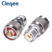 Cleqee N Type Male to UHF SO239 PL-259 Female Adapter RF Coaxial Adapter Copper Connector