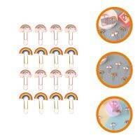 16 Pcs Rainbow Paper Clip Craft Clips Cute Bookmark Office Pvc Unique Shaped Document Marking