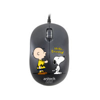 Anitech x Peanuts เมาส์ชนิดมีสาย รุ่น SNP-A548-BK