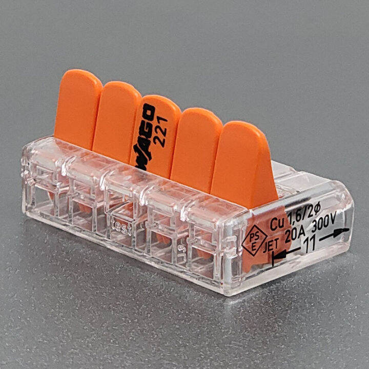 Wago Wanke quick connection terminal 221415 universal connector for soft and hard wiressplit