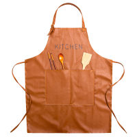 Apron Nordic fashion kitchen waterproof and oil-proof cooking gown for men and women restaurant PU overalls custom logo