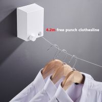 [hot]✥♨▣  Invisible Lines Balcony Outdoor Wall-mounted Drying Hanger Washing Clothesline Retractable Indoor