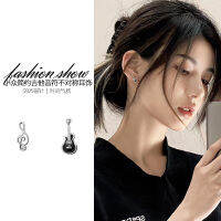 WHC Jewelry Premium Design Guitar Note ต่างหูสตั๊ดไม่สมมาตรสำหรับผู้หญิงต่างหูหรูหรา