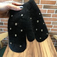 【hot】✇ﺴ●  Fashion Gloves Color Rhineston Fur Mittens Soft Warm Layer Female Gifts