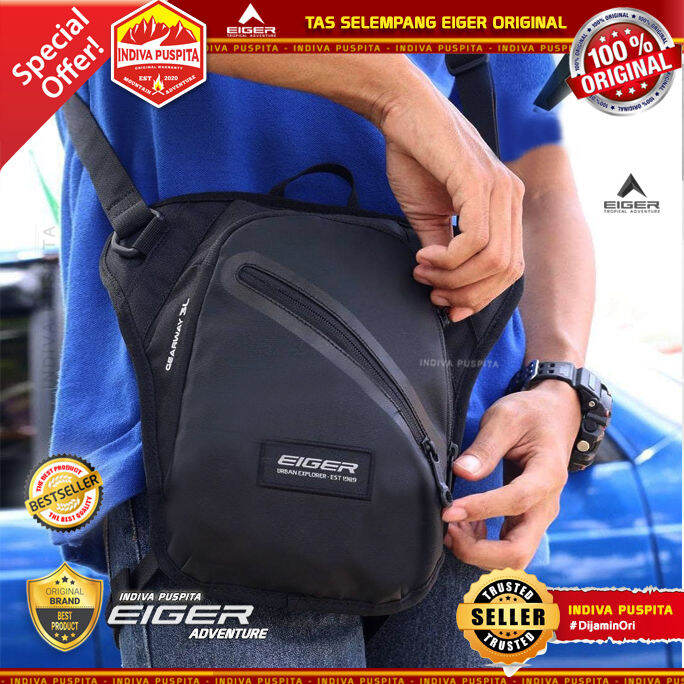 Eiger Gearway Leg Bag L Original Black Lazada Indonesia