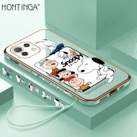 Hontinga เคสโทรศัพท์สำหรับ Xiaomi MI 11 Lite 4G 5G 11 Lite 5G NE,เคสโทรศัพท์สี่เหลี่ยม TPU นิ่มเคลือบโครเมียมหรูหราสำหรับเด็กผู้หญิงเคสป้องกันกล้องกันลมยาง