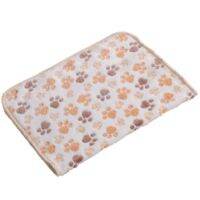 เสื่อเตียงสุนัข Soft Coral Fleece Paw Foot Print Warm Pet Blanket Sleeping Mat