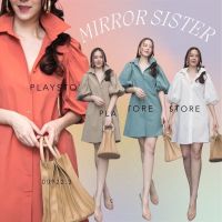 ?ป้าย Mirrorsister​ 00922.3 เดรสเชิ้ตคอปกแขนพองสมอคน่ารัก  ทรงดีใส่ง่ายดีงามทุกสี