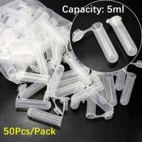 【YF】✉✒◐  50Pcs/Pack 5 ml Centrifuge Test Tube Plastic Sample Storage Round Bottom With Scale