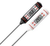 ?พร้อมจัดส่งในไทย Thermometer เทอร์โมมิเตอร์ ที่วัดอุณหภูมิ วัดอาหาร  ของเหลว น้ำ สำหรับอาหาร มี 2 สี ขาวและดำ พร้อมถ่าน ในตัว