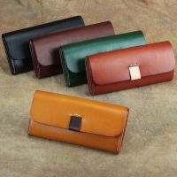 Vintage cow Leather multi functional long wallet men women genuine cowhide leather wallet clutch fashion bag Womens purses