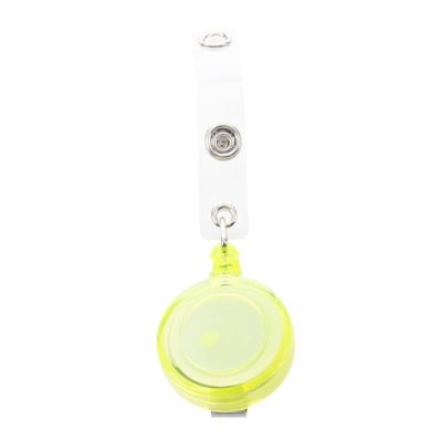 Retractable Ski Pass ID Card Badge Holder Key Chain Reels With Clip Yellow
