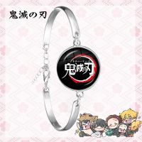 Cartoon Anime Anime Demon Slayer Kimetsu no Yaiba Charm Bracelet Kamado Tanjirou Metal Bangles Jewelry For Men Women Gift