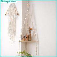 Macrame ชั้นแขวนเชือกทอชั้นวางของลอย1ชั้น/2ชั้น/3ชั้นชั้นแขวนชั้นแขวนแขวนผนัง Macrame ชั้นแขวนสำหรับห้องนั่งเล่น Domyhome