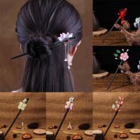 Ebony hairpin retro tassel step rocking wood hairpin classical jewelry Korean clothing accessories simple headdress