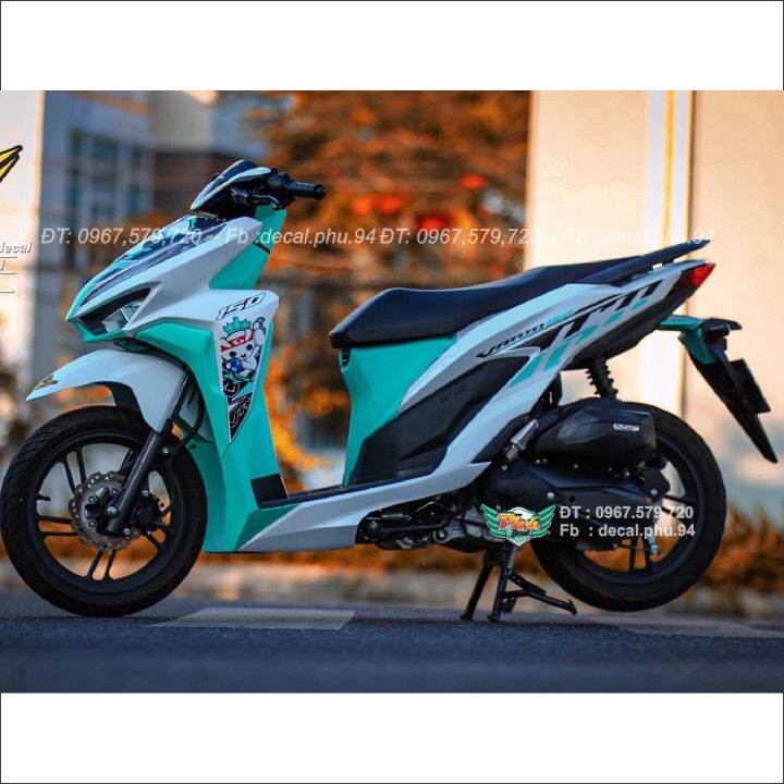 Mẫu Xe Honda Vario tô phối blue color Trắng đẹp tuyệt  SƠN XE MÁY ĐẸP