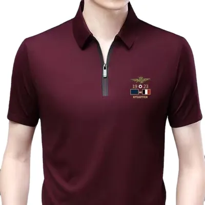 【CC】✲✑▨  Men Polo Shirts Cotton Short Sleeve Turn-down Collar T-shirts Business Clothing