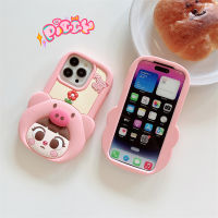 3D เคสโทรศัพท์สำหรับหญิงสาวน่ารักซิลิโคนนิ่มลายหมูดอกไม้สุดสร้างสรรค์และน่ารักสำหรับ IPhone 11 12 13 14 Pro Max ฝาหลังกันกระแทกสำหรับเด็กผู้หญิง