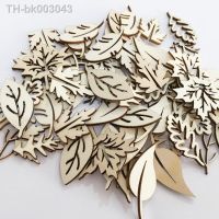 ✙♧▩ 20pcs Unfinished Blank Leaf Wood Tag Pendants Antique Wooden Cutouts Hanging Ornament Hollow Wooden Slices for DIY Craft Making