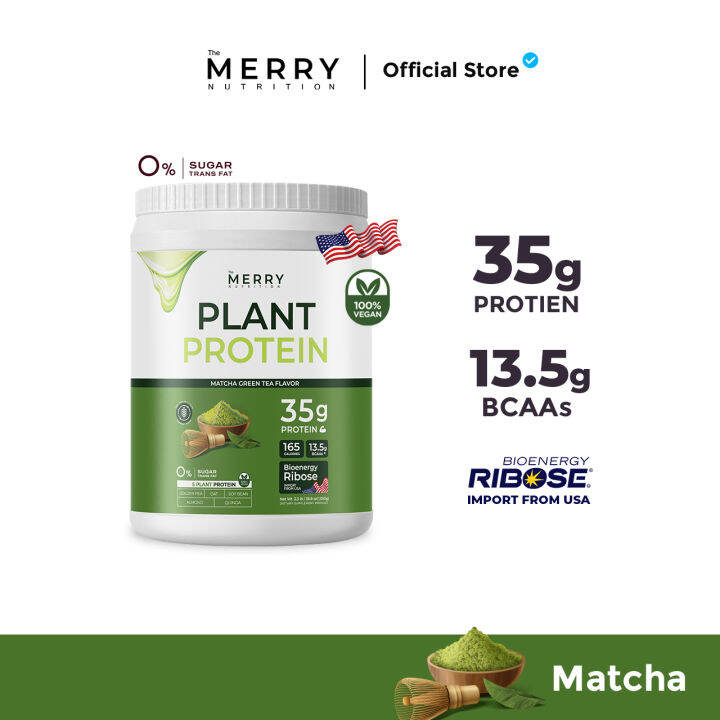 Merry Plant Protein โปรตีนพืช 5 ชนิด รส Matcha Green Tea Flavor 1