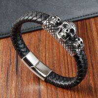 【YP】 Cross-border Hot Sale Braided Leather Rope Mens Titanium L20194