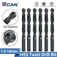 XCAN Drill Bit 1.0-14mm Nitride Coating HSS Twsit Drill Bit with 135 Tip for Wood Metalworking Hole Drilling Cutter Tools