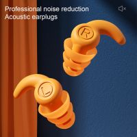 Silicone Soundproof Ear Plugs 3-Layers Tapered Noise Insulation Soft Swimming Waterproof Ear Protector Anti Noise Sleep Earplug Accessories Accessorie