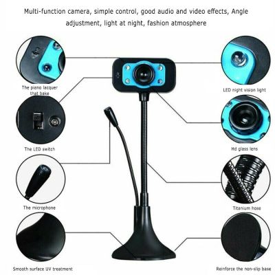 ℡✹∈ For Student HD Webcam USB Camera Built-in Microphone Video Webcam Video Teaching Live Video Chat mini Camera With Suction Cup