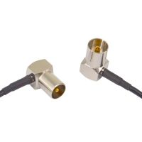 LiiUoDo 50CM Pigtail coaxial jumper RG174 extension cable TV male plug to TV female both right angle 90 degree RF cableAdhesives Tape