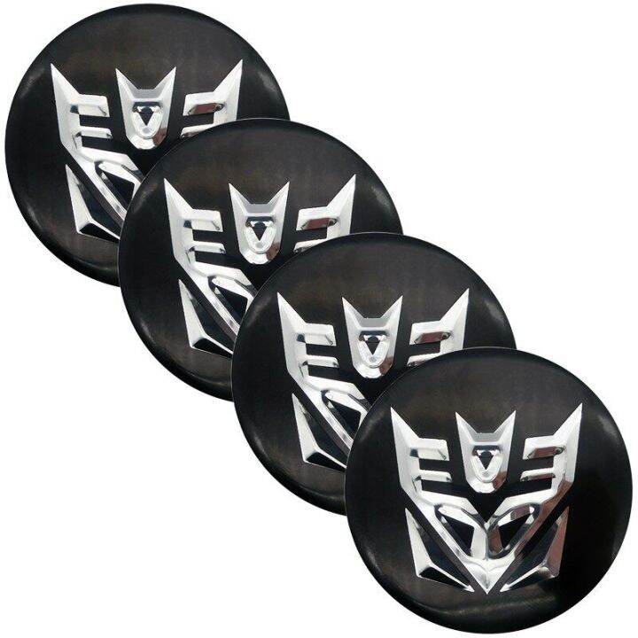 4pcs-56mm-transformers-autobots-decepticons-ศูนย์ล้อรถสติกเกอร์สติ๊กเกอร์ติดล้อหมวกสติกเกอร์