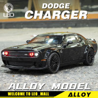 LEO ร้อน?1:32Dodge Challenger Hellcat SRT โลหะผสมโมเดลรถยนต์เสียงเบาของเล่นของสะสมของขวัญวันเกิด