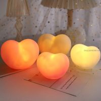 Love Heart Led Lamp Cartoon Vinyl Material Ambient Eye Protection Light Bedroom Bedside Lamp Desktop Ornament Push Button Switch Night Lights