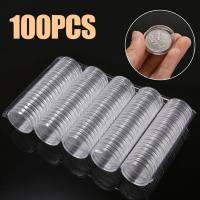 100Pcs 27mm Coin Capsules Clear Round Coin Protectors Transparent Acrylic Coin Case Reusable Protective Collection Supplies 2021