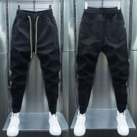 Black Stripe Jogger Sweatpants Men Outdoor Casual Skinny Harem Pants Streetwear High Quality Designer Trousers