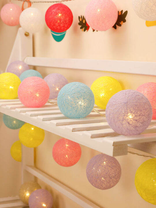 20 Leds Cotton Balls Lights LED Fairy Garland Ball Light for Home Kid