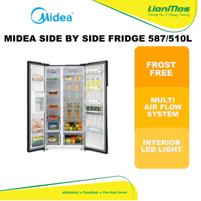 MIDEA SIDE BY SIDE FRIDGE 587/510L Lazada