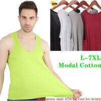 ฤดูร้อนผู้ชาย L-7XL Undershirts Vest Plus ขนาด Modal Cotton เสื้อกล้ามผู้ชายหลวม Gym Breathable เพาะกายกว้างเสื้อกั๊กขนาดใหญ่วิ่งกลางแจ้งคุณภาพสูงเสื้อกล้ามคอลึก