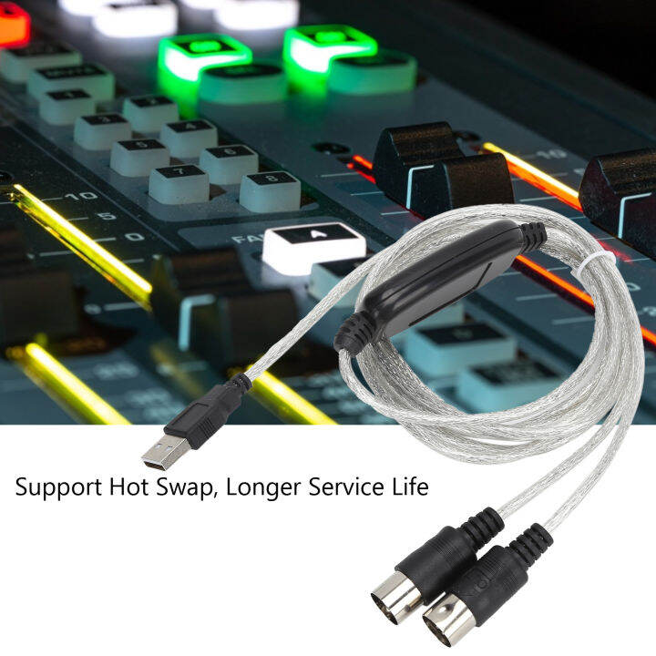 สายเคเบิลมิดิ้ไฟ-led-ขับเคลื่อนด้วย-usb-ตัวบ่งชี้-midi-เพื่อสาย-usb-สำหรับเชื่อมต่อเครื่องมือเครื่องเล่นดนตรีอิเล็กทรอนิกส์